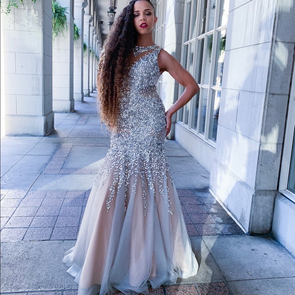 Stunning crystal mermaid gown
